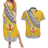 Personalised Anastasis College Couples Matching Summer Maxi Dress and Hawaiian Shirt Tonga Unique Style - Polynesian Pride