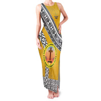 Personalised Anastasis College Family Matching Tank Maxi Dress and Hawaiian Shirt Tonga Unique Style LT05 Mom's Dress Yellow - Polynesian Pride