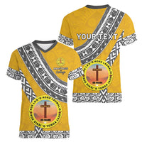 Personalised Anastasis College Women V-Neck T-Shirt Tonga Unique Style - Polynesian Pride