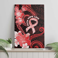 Heart Health Awareness Canvas Wall Art Warrior Wears Red Polynesian Style