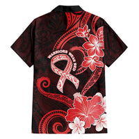 Heart Health Awareness Family Matching Long Sleeve Bodycon Dress and Hawaiian Shirt Warrior Wears Red Polynesian Style