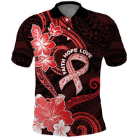 Heart Health Awareness Polo Shirt Warrior Wears Red Polynesian Style