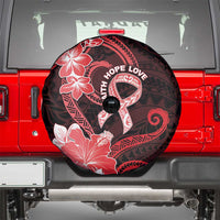 Heart Health Awareness Spare Tire Cover Warrior Wears Red Polynesian Style