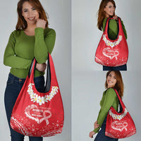 Heart Health Awareness Grocery Bag Polynesian Red Ribbon