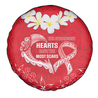 Heart Health Awareness Spare Tire Cover Polynesian Red Ribbon