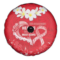 Heart Health Awareness Spare Tire Cover Polynesian Red Ribbon