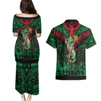 New Zealand ANZAC Day Couples Matching Puletasi and Hawaiian Shirt Aotearoa Hei Tiki LT05 - Polynesian Pride