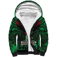New Zealand ANZAC Day Sherpa Hoodie Aotearoa Hei Tiki LT05 Unisex Green - Polynesian Pride
