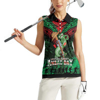 New Zealand ANZAC Day Women Sleeveless Polo Shirt Aotearoa Hei Tiki LT05 - Polynesian Pride