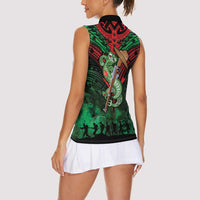 New Zealand ANZAC Day Women Sleeveless Polo Shirt Aotearoa Hei Tiki LT05 - Polynesian Pride