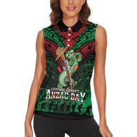 New Zealand ANZAC Day Women Sleeveless Polo Shirt Aotearoa Hei Tiki LT05 - Polynesian Pride