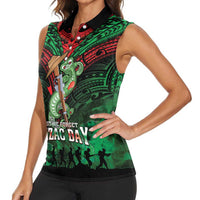 New Zealand ANZAC Day Women Sleeveless Polo Shirt Aotearoa Hei Tiki LT05 - Polynesian Pride