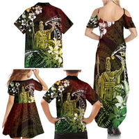 Hawaii King Kamehameha Day Family Matching Summer Maxi Dress and Hawaiian Shirt Polynesian Pattern Mix Hibiscus Reggae LT05 - Polynesian Pride
