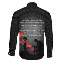 Cook Islands ANZAC Day Family Matching Long Sleeve Bodycon Dress and Hawaiian Shirt Soldier Silhouette Remembrance LT05 - Polynesian Pride