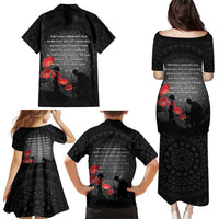 Cook Islands ANZAC Day Family Matching Puletasi and Hawaiian Shirt Soldier Silhouette Remembrance LT05 - Polynesian Pride