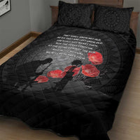 Cook Islands ANZAC Day Quilt Bed Set Soldier Silhouette Remembrance