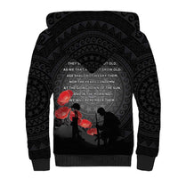 Cook Islands ANZAC Day Sherpa Hoodie Soldier Silhouette Remembrance