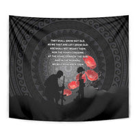 Cook Islands ANZAC Day Tapestry Soldier Silhouette Remembrance