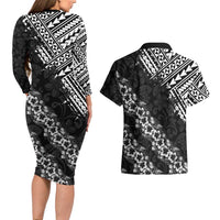 Hawaii Papakolea Born And Raised Couples Matching Long Sleeve Bodycon Dress and Hawaiian Shirt Hawaiian Tribal Pattern LT05 - Polynesian Pride