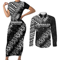 Hawaii Papakolea Born And Raised Couples Matching Short Sleeve Bodycon Dress and Long Sleeve Button Shirt Hawaiian Tribal Pattern