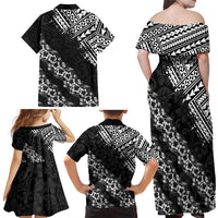 Hawaii Papakolea Born And Raised Family Matching Off Shoulder Maxi Dress and Hawaiian Shirt Hawaiian Tribal Pattern LT05 - Polynesian Pride