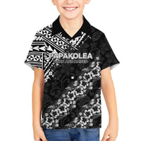 Hawaii Papakolea Born And Raised Family Matching Summer Maxi Dress and Hawaiian Shirt Hawaiian Tribal Pattern LT05 Son's Shirt Black - Polynesian Pride