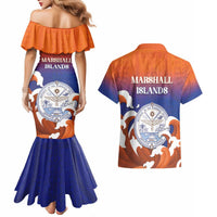 Marshall Islands Fishermen's Day Couples Matching Mermaid Dress and Hawaiian Shirt It's Fishing Time LT05 - Polynesian Pride