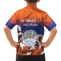 Marshall Islands Fishermen's Day Family Matching Off Shoulder Maxi Dress and Hawaiian Shirt It's Fishing Time LT05 - Polynesian Pride