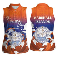 Marshall Islands Fishermen's Day Women Sleeveless Polo Shirt It's Fishing Time LT05 - Polynesian Pride