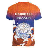 Marshall Islands Fishermen's Day Women V-Neck T-Shirt It's Fishing Time LT05 - Polynesian Pride