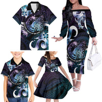 Personalised Polynesia Suicide Prevention Awareness Family Matching Off The Shoulder Long Sleeve Dress and Hawaiian Shirt No Story Should End Too Soon LT05 - Polynesian Pride