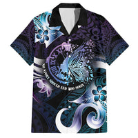 Personalised Polynesia Suicide Prevention Awareness Family Matching Off Shoulder Maxi Dress and Hawaiian Shirt No Story Should End Too Soon LT05 Dad's Shirt - Short Sleeve Purple - Polynesian Pride