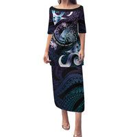 Personalised Polynesia Suicide Prevention Awareness Family Matching Puletasi and Hawaiian Shirt No Story Should End Too Soon LT05 Mom's Dress Purple - Polynesian Pride