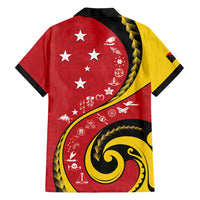 Papua New Guinea 50th Independence Anniversary Family Matching Tank Maxi Dress and Hawaiian Shirt Special Style Red Version LT05 - Polynesian Pride