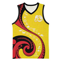 Papua New Guinea 50th Independence Anniversary Basketball Jersey Special Style Yellow Version - Polynesian Pride