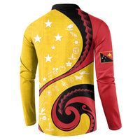 Papua New Guinea 50th Independence Anniversary Button Sweatshirt Special Style Yellow Version - Polynesian Pride
