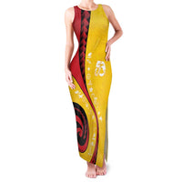 Papua New Guinea 50th Independence Anniversary Family Matching Tank Maxi Dress and Hawaiian Shirt Special Style Yellow Version LT05 Mom's Dress Yellow - Polynesian Pride