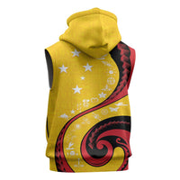 Papua New Guinea 50th Independence Anniversary Sleeveless Zip Hoodie Special Style Yellow Version - Polynesian Pride
