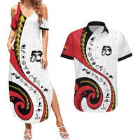 Papua New Guinea 50th Independence Anniversary Couples Matching Summer Maxi Dress and Hawaiian Shirt Special Style White Version LT05 White - Polynesian Pride