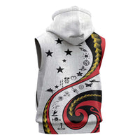 Papua New Guinea 50th Independence Anniversary Sleeveless Hoodie Special Style White Version - Polynesian Pride