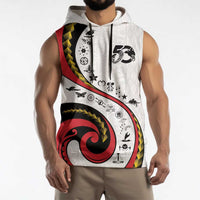 Papua New Guinea 50th Independence Anniversary Sleeveless Hoodie Special Style White Version - Polynesian Pride
