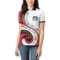 Papua New Guinea 50th Independence Anniversary Women Polo Shirt Special Style White Version - Polynesian Pride