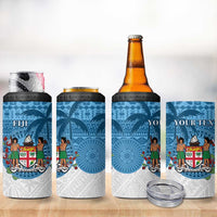 Personalised Fiji 4 in 1 Can Cooler Tumbler Coat Of Arms Tagimoucia With Fijian Tapa Pattern LT05 - Polynesian Pride