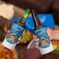 Personalised Fiji 4 in 1 Can Cooler Tumbler Coat Of Arms Tagimoucia With Fijian Tapa Pattern LT05 - Polynesian Pride