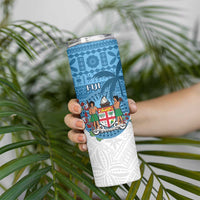 Personalised Fiji Skinny Tumbler Coat Of Arms Tagimoucia With Fijian Tapa Pattern LT05 - Polynesian Pride