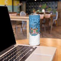 Personalised Fiji Skinny Tumbler Coat Of Arms Tagimoucia With Fijian Tapa Pattern LT05 - Polynesian Pride