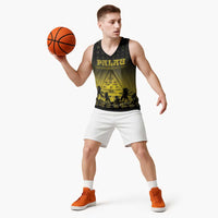 Personalised Palau Independence Day Basketball Jersey Palauan Tattoo Pattern - Polynesian Pride