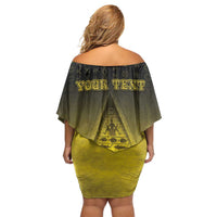 Personalised Palau Independence Day Family Matching Off Shoulder Short Dress and Hawaiian Shirt Palauan Tattoo Pattern LT05 - Polynesian Pride
