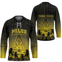 Personalised Palau Independence Day Hockey Jersey Palauan Tattoo Pattern - Polynesian Pride