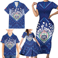 Toa Samoa Rugby Custom Family Matching Short Sleeve Bodycon Dress and Hawaiian Shirt Samoan Pride With Tribal Pattern LT05 - Polynesian Pride